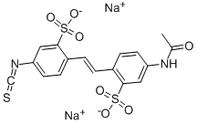 4-アセチルアミノ-4'-イソチオシアナトスチルベン-2,2'-ジスルホン酸ジナトリウム 化学構造式