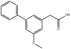 5-メトキシ-1,1'-ビフェニル-3-酢酸 化学構造式