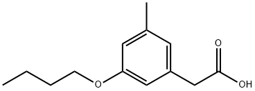 (5-ブトキシ-3-メチルフェニル)酢酸 化学構造式