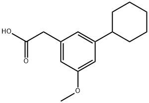 3-Cyclohexyl-5-methoxyphenylacetic acid Struktur