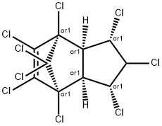 1β,2β,3β,4α,5,6,7α,8,8-ノナクロロ-2,3,3aβ,4,7,7aβ-ヘキサヒドロ-4,7-メタノ-1H-インデン 化学構造式