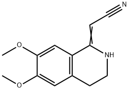 1-(シアノメチレン)-6,7-ジメトキシ-1,2,3,4-テトラヒドロイソキノリン 化学構造式