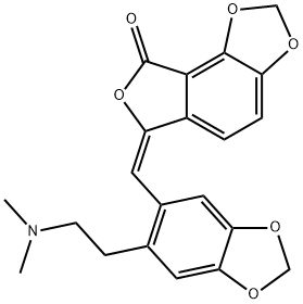 6-[(E)-[6-[2-(Dimethylamino)ethyl]-1,3-benzodioxol-5-yl]methylene]furo[3,4-e]-1,3-benzodioxol-8(6H)-one Struktur
