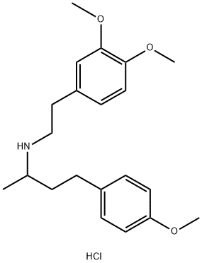 3,4-二甲氧基-N-(3-(4-甲氧基苯基)-1-甲基丙基)苯乙胺盐酸盐, 51062-14-7, 结构式
