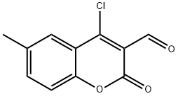 4-クロロ-3-ホリミル-6-メチルクマリン 塩化物 化学構造式