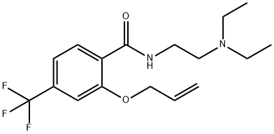 2-(アリルオキシ)-N-[2-(ジエチルアミノ)エチル]-4-トリフルオロメチルベンズアミド 化学構造式