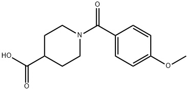 1-(4-メトキシベンゾイル)ピペリジン-4-カルボン酸 化学構造式