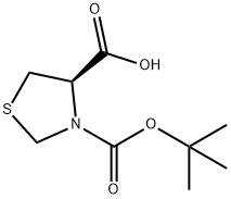 N-BOC-(R)-噻唑-4-羧酸,51077-16-8,结构式