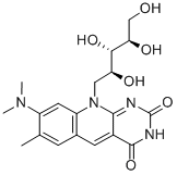 8-デメチル-8-(ジメチルアミノ)リボフラビン 化学構造式