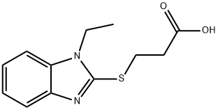 3-[(1-エチル-1H-ベンズイミダゾール-2-イル)チオ]プロパン酸 化学構造式