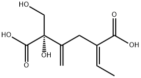 (S,Z)-5-エチリデン-2-ヒドロキシ-2-ヒドロキシメチル-3-(メチレン)ヘキサン二酸 化学構造式
