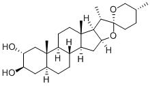 (25R)-2α,3β-ジヒドロキシ-5α-スピロスタン 化学構造式