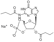 N,2'-O-ジブチリルグアノシン3',5'-りん酸 化学構造式
