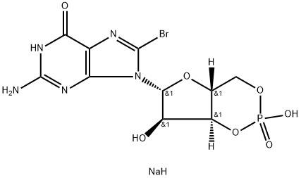 サイクリックグアノシン3′,5′-一りん酸,8-ブロモ-,ナトリウム塩 化学構造式