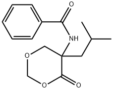 DL-5-BENZOYLAMINO-5-ISOBUTYL-4-OXO-1,3-DIOXANE, 95 Struktur