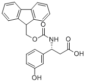 FMOC-(R)-3-氨基-3-(3-羟基苯基)-丙酸 结构式