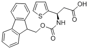 (R)-3-((((9H-フルオレン-9-イル)メトキシ)カルボニル)アミノ)-3-(チオフェン-2-イル)プロパン酸 化学構造式