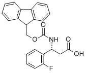 FMOC-(R)-3-AMINO-3-(2-FLUORO-PHENYL)-PROPIONIC ACID Struktur
