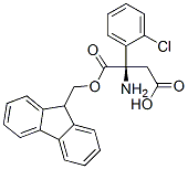 FMOC-(R)-3-AMINO-3-(2-CHLORO-PHENYL)-PROPIONIC ACID Struktur