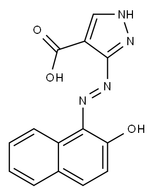 1H-Pyrazole-4-carboxylic acid, 3-((2-hydroxy-1-naphthalenyl)azo)- 结构式