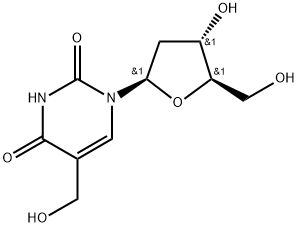 2'-デオキシ-5-(ヒドロキシメチル)ウリジン 化学構造式