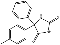 5-(p-メチルフェニル)-5-フェニルヒダントイン 化学構造式