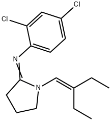 N-(2,4-dichlorophenyl)-1-(2-ethylbut-1-enyl)pyrrolidin-2-imine Structure