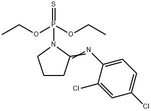 Phosphonothioic acid, (2-((2,4-dichlorophenyl)imino)-1-pyrrolidinyl)-,  O,O-diethyl ester Struktur