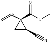 Cyclopropanecarboxylic acid, 2-cyano-1-ethenyl-, methyl ester, cis- (9CI) Structure