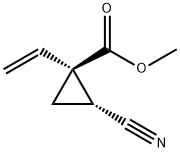 Cyclopropanecarboxylic acid, 2-cyano-1-ethenyl-, methyl ester, trans- (9CI) Structure