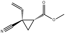 Cyclopropanecarboxylic acid, 2-cyano-2-ethenyl-, methyl ester, cis- (9CI) Structure