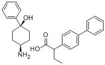 Cyclohexanol, 4-amino-1-phenyl-, alpha-ethyl-4-biphenylacetate, (Z)- Struktur