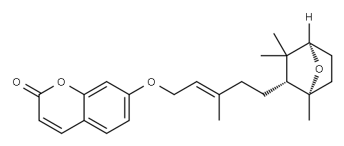 7-[[(E)-3-Methyl-5-[(1S,2R,4R)-1,3,3-trimethyl-7-oxabicyclo[2.2.1]heptan-2-yl]-2-pentenyl]oxy]-2H-1-benzopyran-2-one Struktur