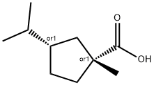 Cyclopentanecarboxylic acid, 1-methyl-3-(1-methylethyl)-, cis- Struktur