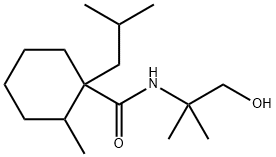 N-(2-ヒドロキシ-1,1-ジメチルエチル)-2-メチル-1-(2-メチルプロピル)シクロヘキサンカルボアミド 化学構造式