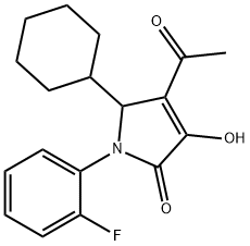 4-乙酰基-5-环己基-1-(2-氟苯基)-1,5-二氢-3-羟基-2H-吡咯-2-酮 结构式