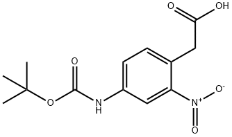 2-(4-(TERT-BUTOXYCARBONYLAMINO)-2-NITROPHENYL)ACETIC ACID, 512180-63-1, 结构式