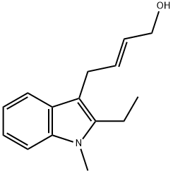 2-Buten-1-ol,4-(2-ethyl-1-methyl-1H-indol-3-yl)-,(2E)-(9CI) Struktur