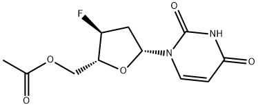5'-O-ACETYL-2'-3'-DIDEOXY-3'-FLUORO-URIDINE Struktur