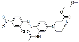 2-methoxyethyl N-[3-(acetylamino)-4-[(2-chloro-4-nitrophenyl)azo]phenyl]-N-(2-cyanoethyl)-beta-alaninate Struktur