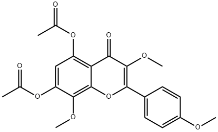 5,7-ジアセトキシ-3,4,8-トリメトキシフラボン 化学構造式
