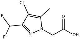 4-CHLORO-3-(DIFLUOROMETHYL)-5-METHYL-1H-PYRAZOL-1-YL]ACETIC ACID Struktur