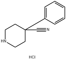 4-フェニル-4-ピペリジンカルボニトリル·塩酸塩 化学構造式