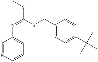 (4-(1,1-Dimethylethyl)phenyl)methyl methyl-3-pyridinylcarbonimidodithioate Structure