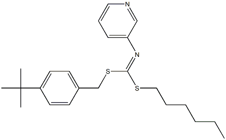 (4-(1,1-Dimethylethyl)phenyl)methyl hexyl-3-pyridinylcarbonimidodithioate 结构式