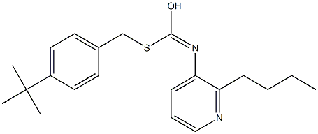 O-Butyl S-((4-(1,1-dimethylethyl)phenyl)methyl) 3-pyridinylcarbonimidothioate Struktur