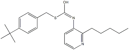 S-((4-(1,1-Dimethylethyl)phenyl)methyl) O-pentyl-3-pyridinylcarbonimidothioate Struktur