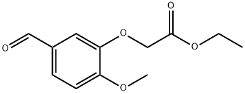 (5-ホルミル-2-メトキシフェノキシ)酢酸エチル 化学構造式