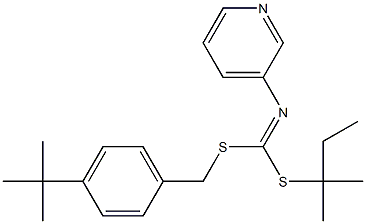 (4-(1,1-Dimethylethyl)phenyl)methyl 1,1-dimethylpropyl-3-pyridinylcarbonimidodithioate Struktur