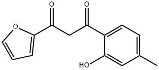 1-(2-フリル)-3-(2-ヒドロキシ-4-メチルフェニル)-1,3-プロパンジオン 化学構造式